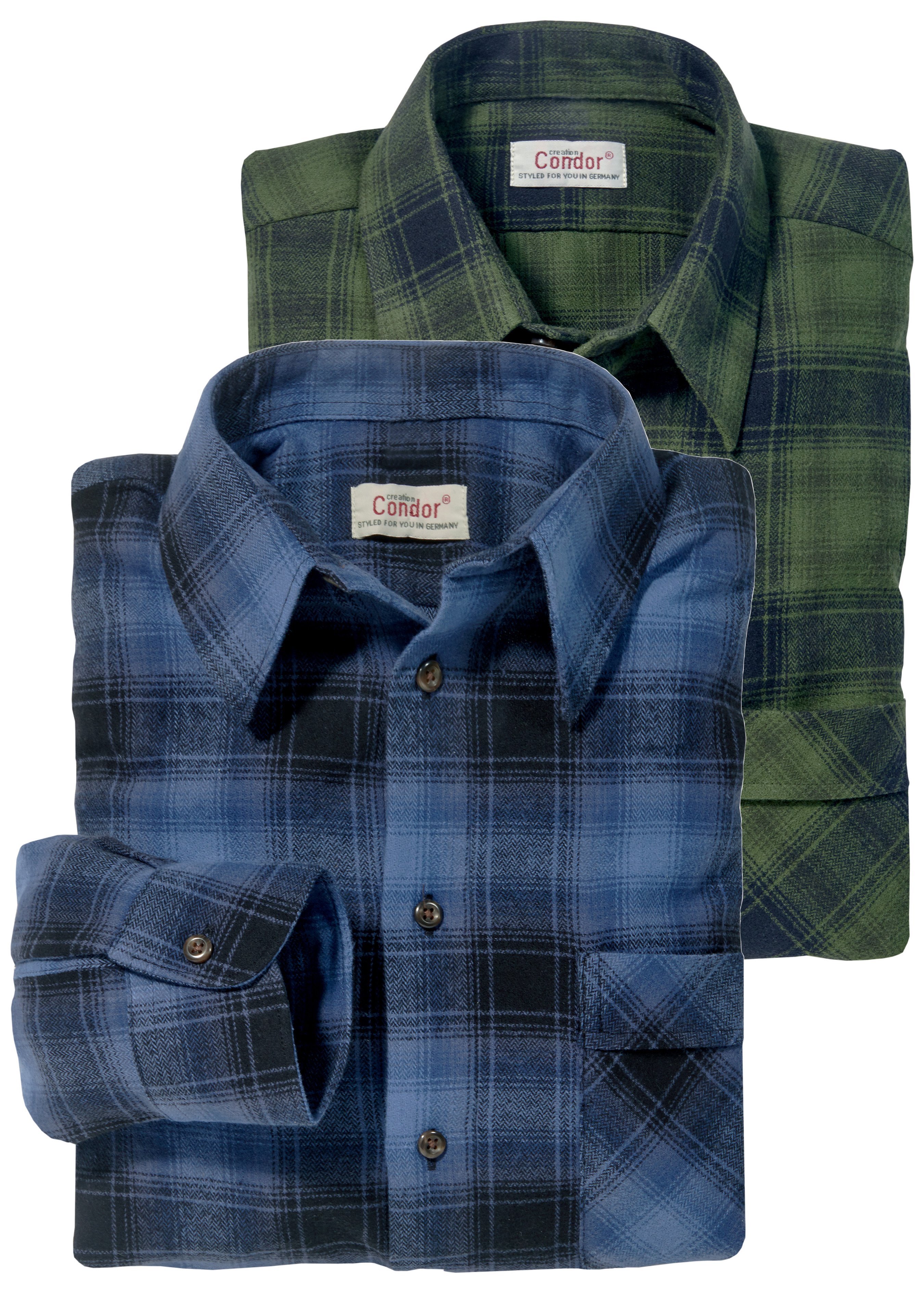 Flanellhemd Duo-Pack extra lang, 105cm 34283242 0
